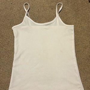 basic white spaghetti strap tank